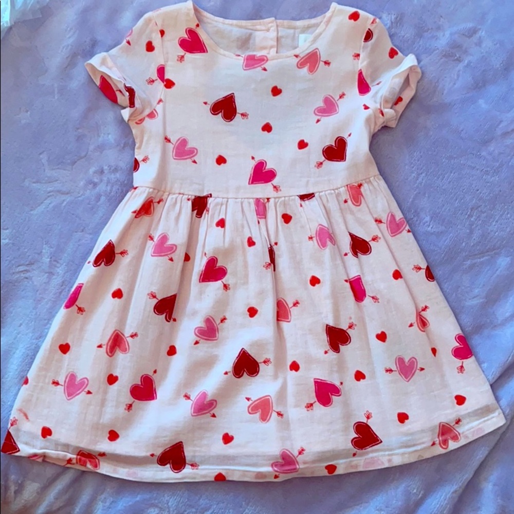 Heart shaped Back Girls Dress with Hearts